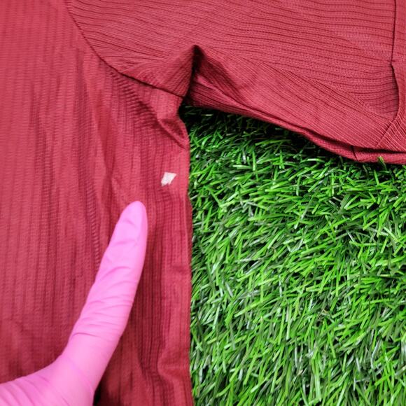 Vintage 90s Haband Textured Disco Button Shirt 2XL 26x29 Red - Picture 6 of 11